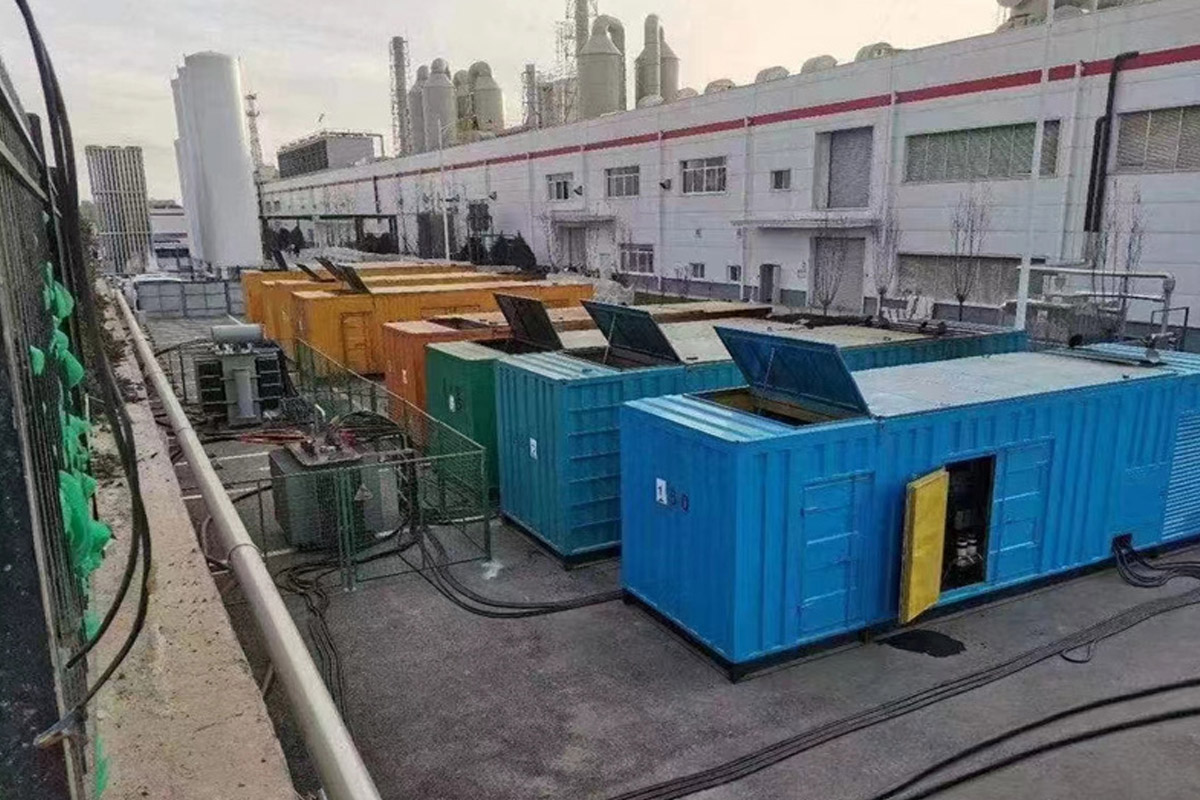 沙洋发电机租赁施工现场